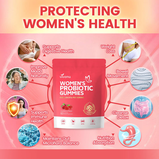 VivoNu feminine balance gummies back label showing nutritional facts and ingredients