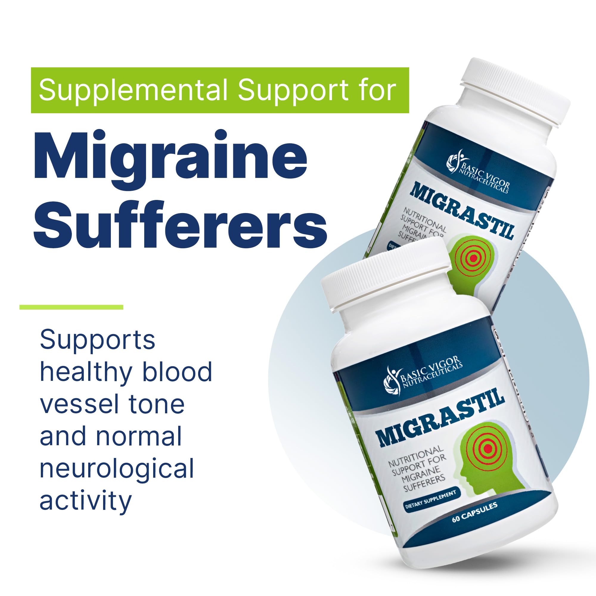 Basic Vigor Migrastil bottle showing ingredient label