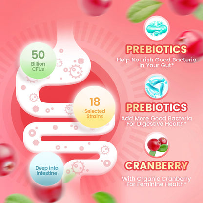 VivoNu women probiotic gummies cranberry flavor close up showing texture