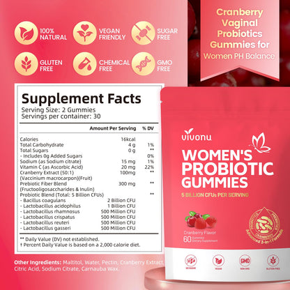 VivoNu 3 in 1 formula feminine wellness supplement for gut and vaginal health