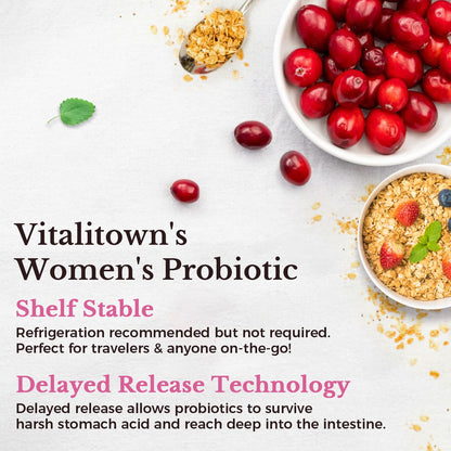 Supplement facts label on Vitalitown 120 billion CFUs veggie capsules bottle