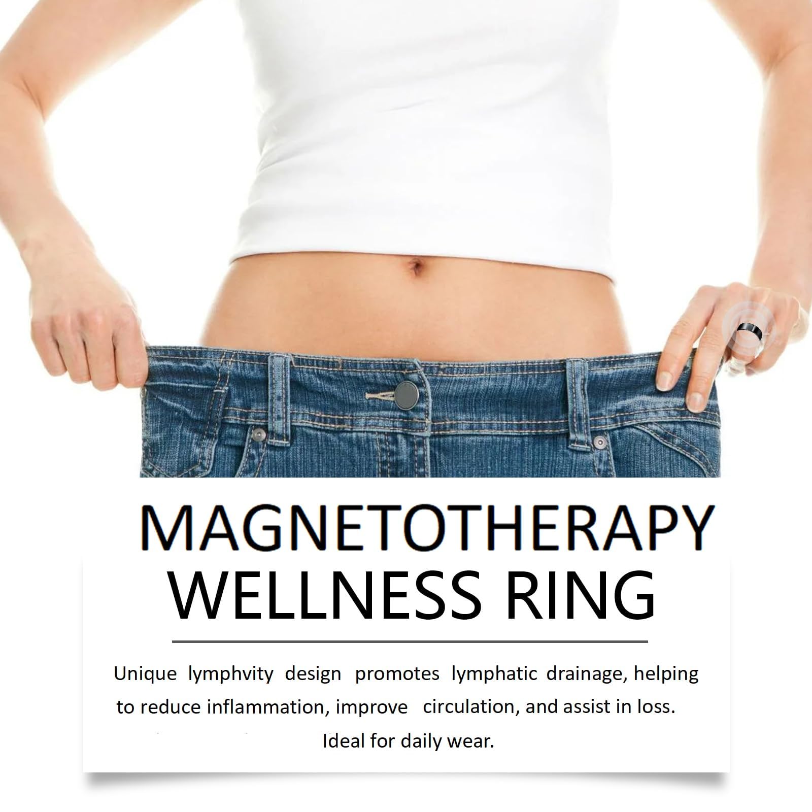 Authentic USA imported anti snoring magnetic ring showing the flexible open fit construction.