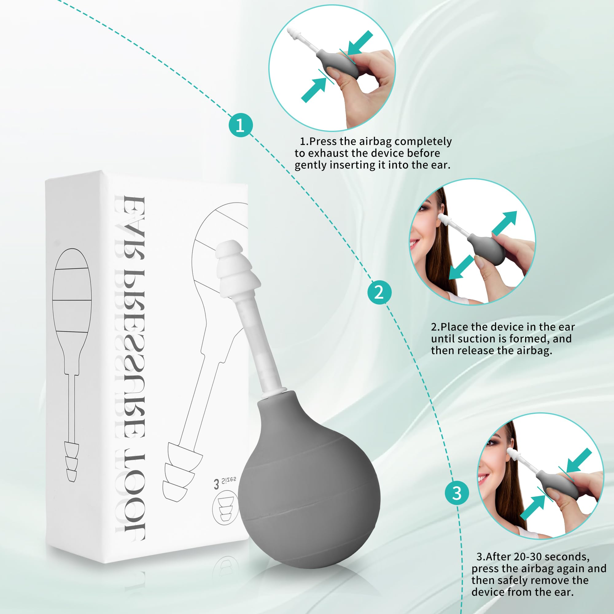 Close up of Ipzl ear pressure device silicone tips