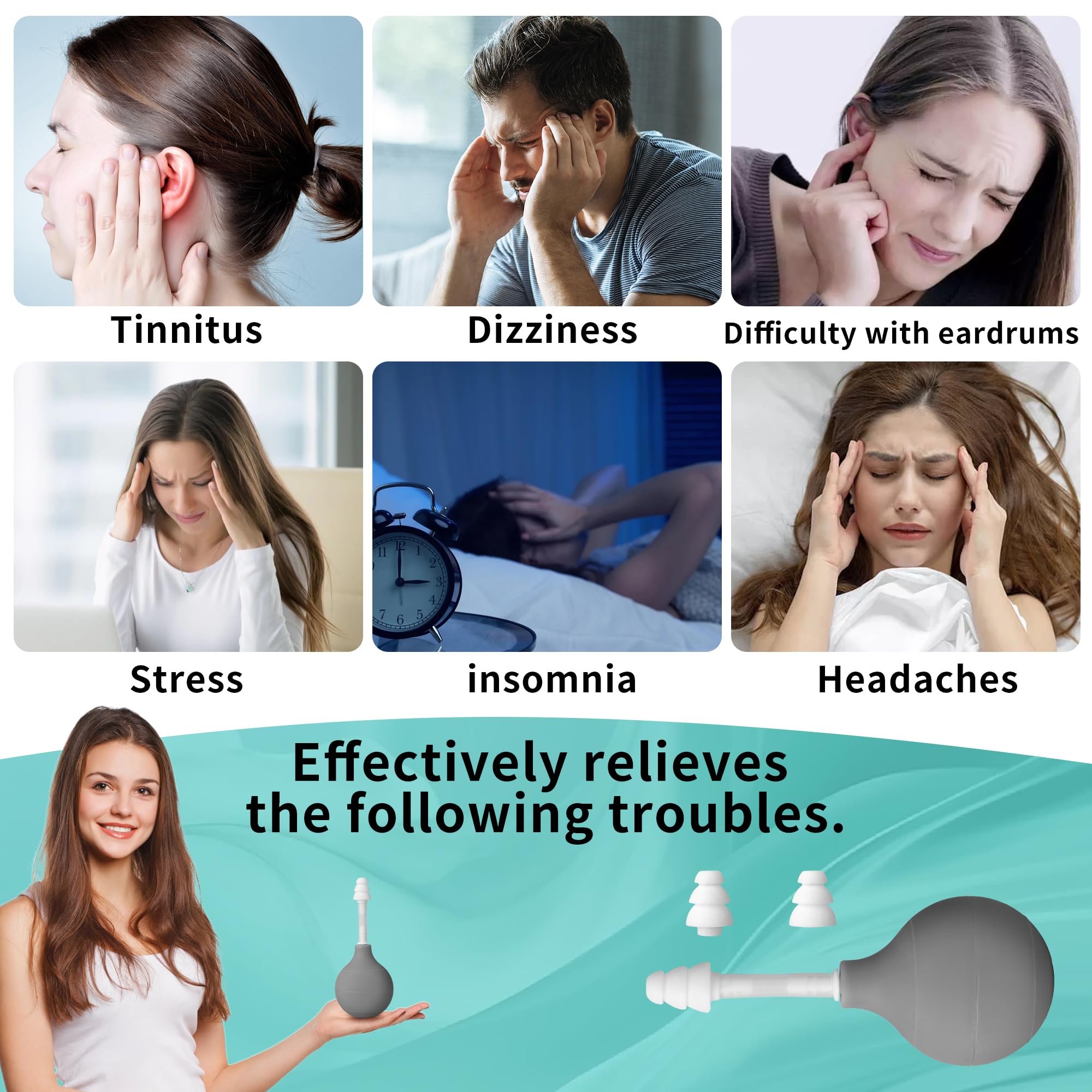 Ipzl ear pressure relief device for tinnitus and migraine relief