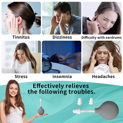 Ipzl ear pressure relief device for tinnitus and migraine relief