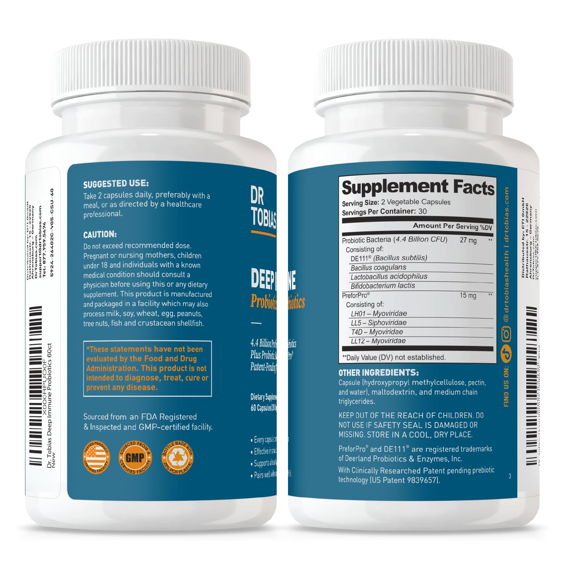 Shelf stable probiotics bottle for daily wellness routine