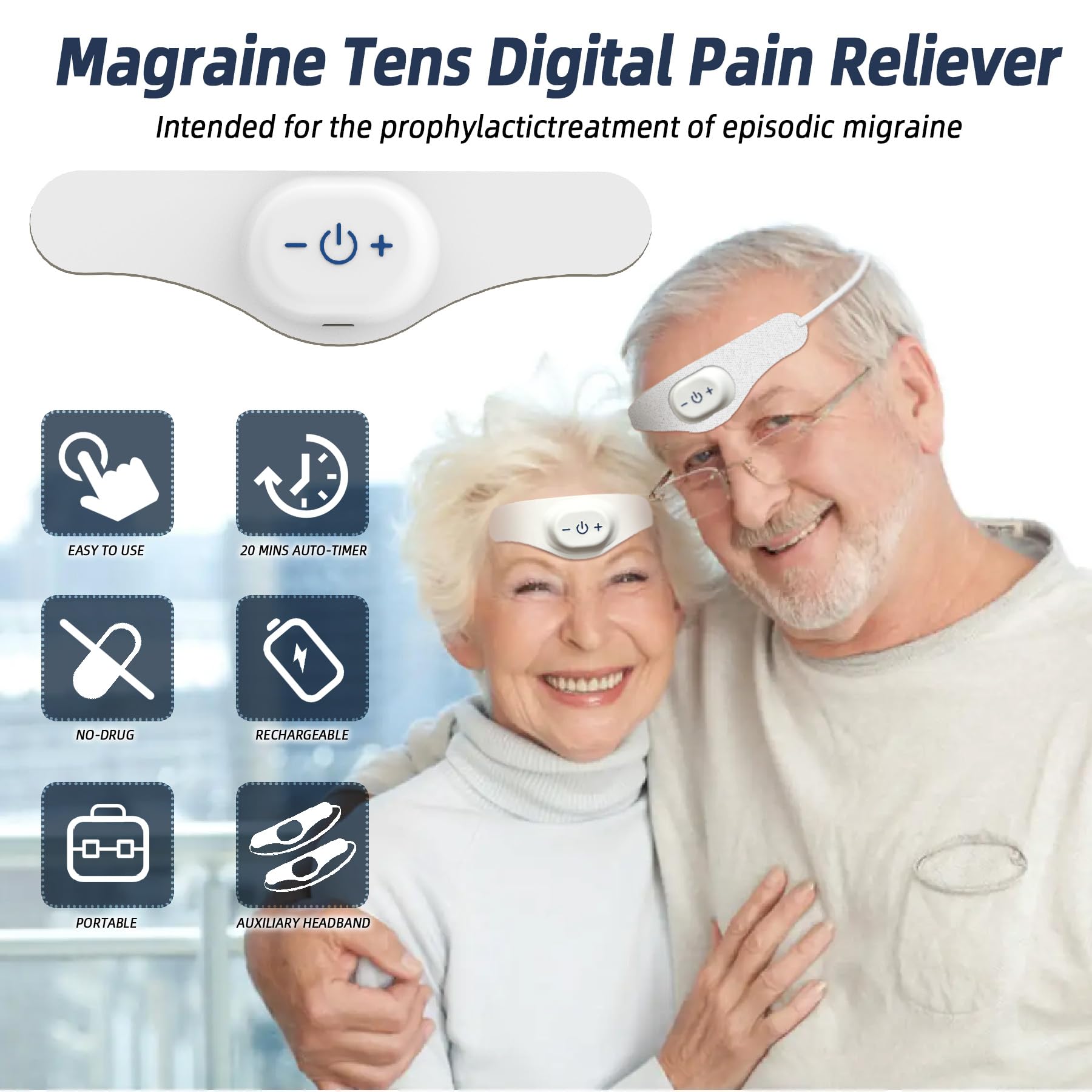 Jichamoxy TENS digital pain relief device for forehead