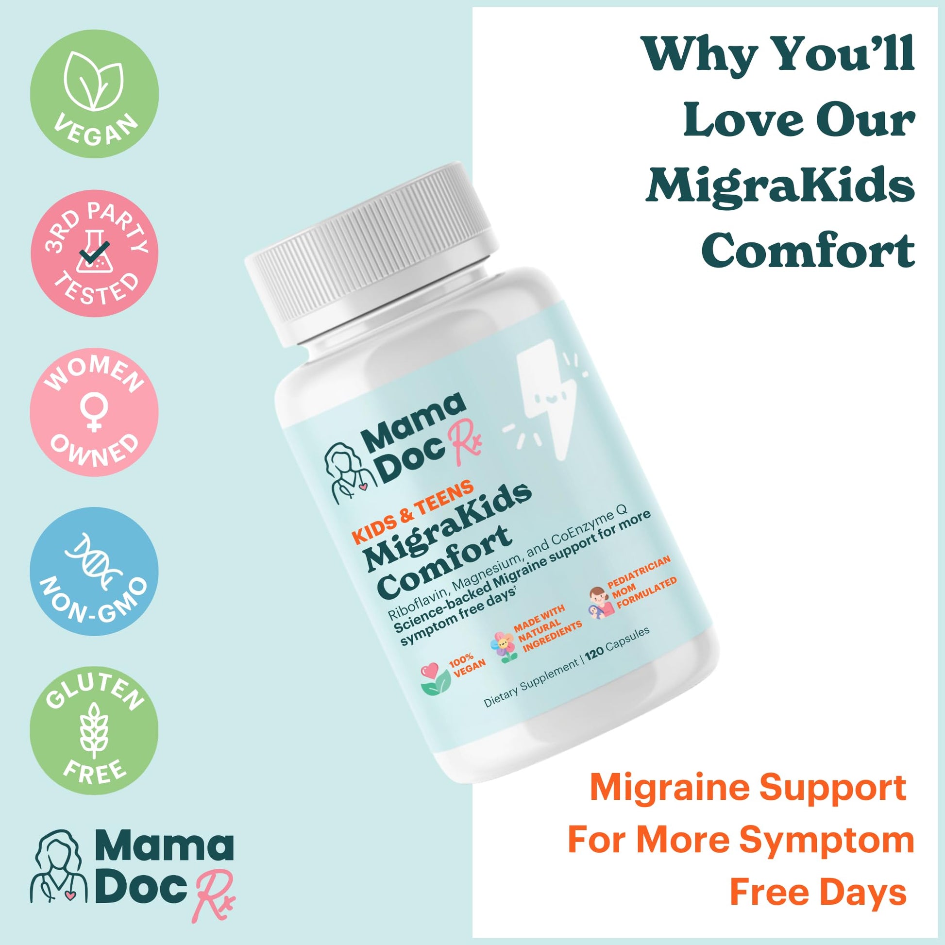 MamaDoc Rx MigraKids Comfort packaging side view