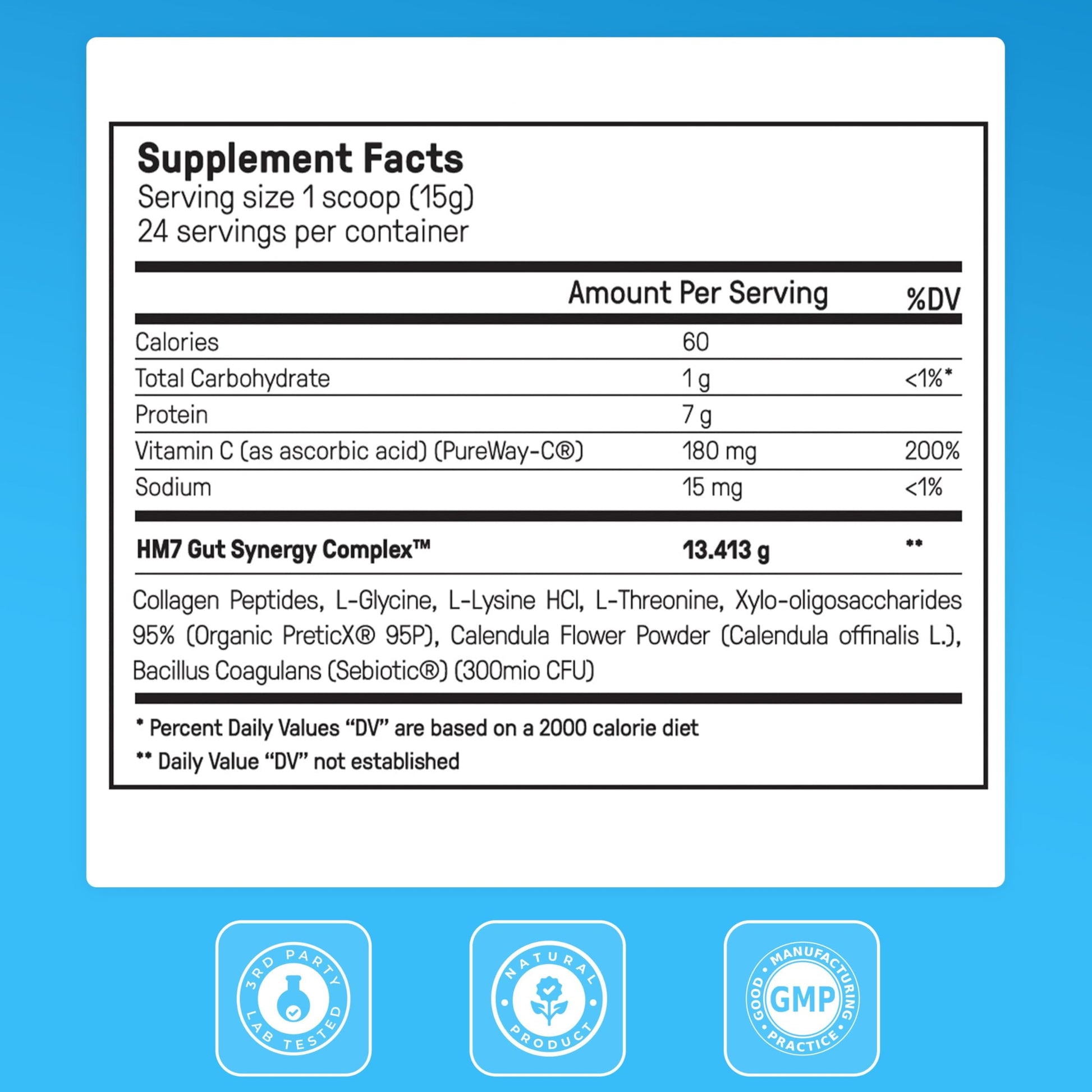 Happy Mammoth complete microbiome formula container showing ingredients list