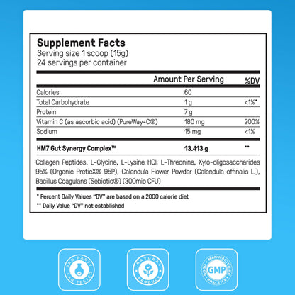Happy Mammoth complete microbiome formula container showing ingredients list