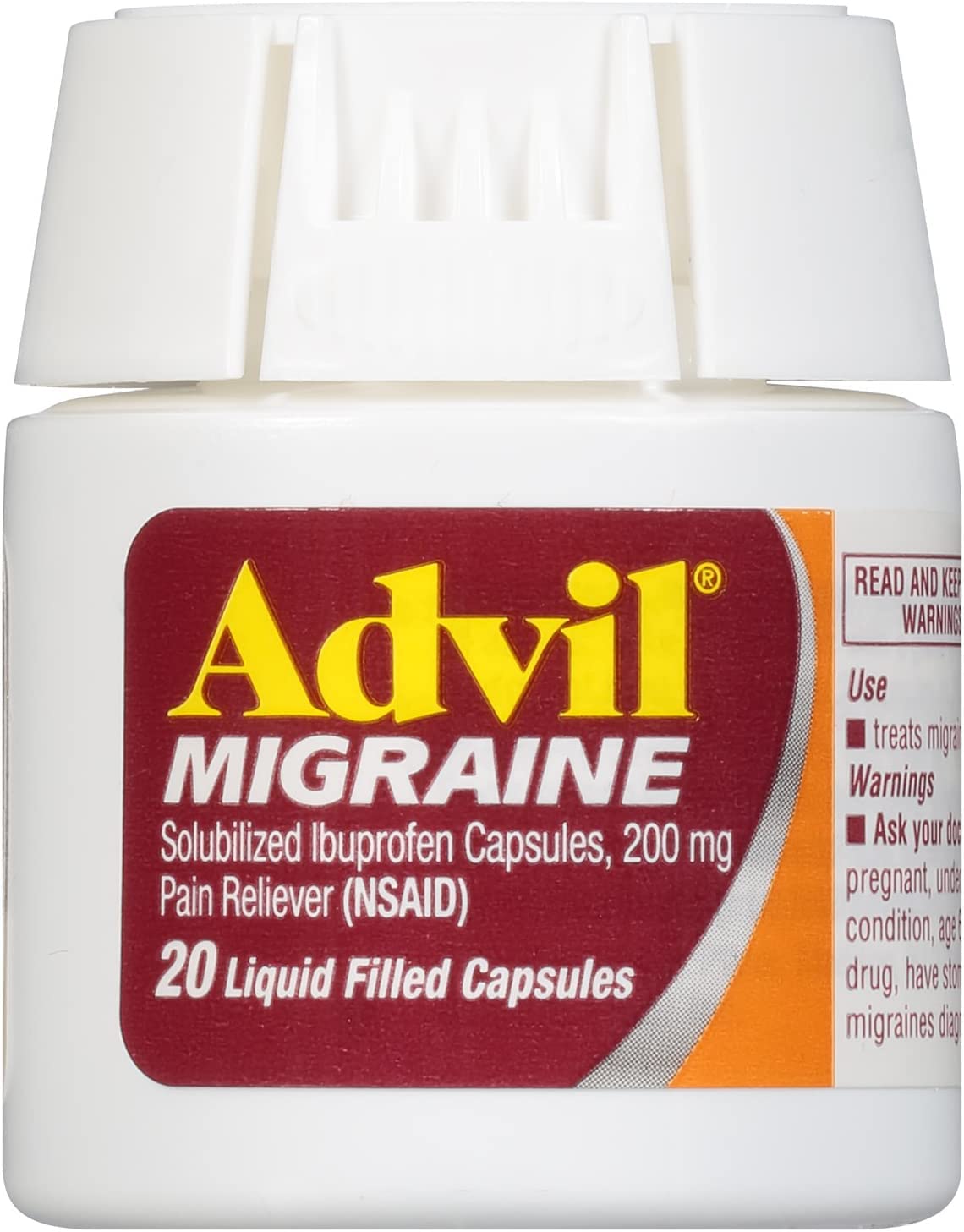Authentic USA imported Advil Migraine capsules for headache relief