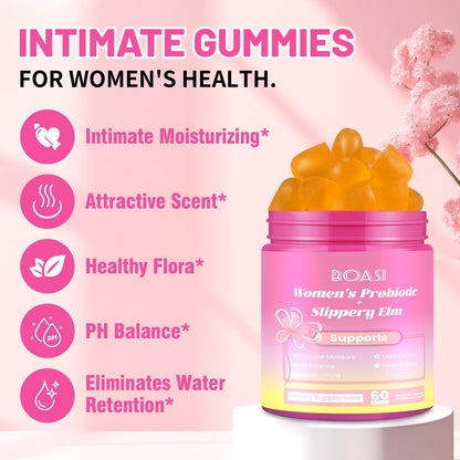 Side view of Boasi women's probiotic sixty count bottle showing instructions