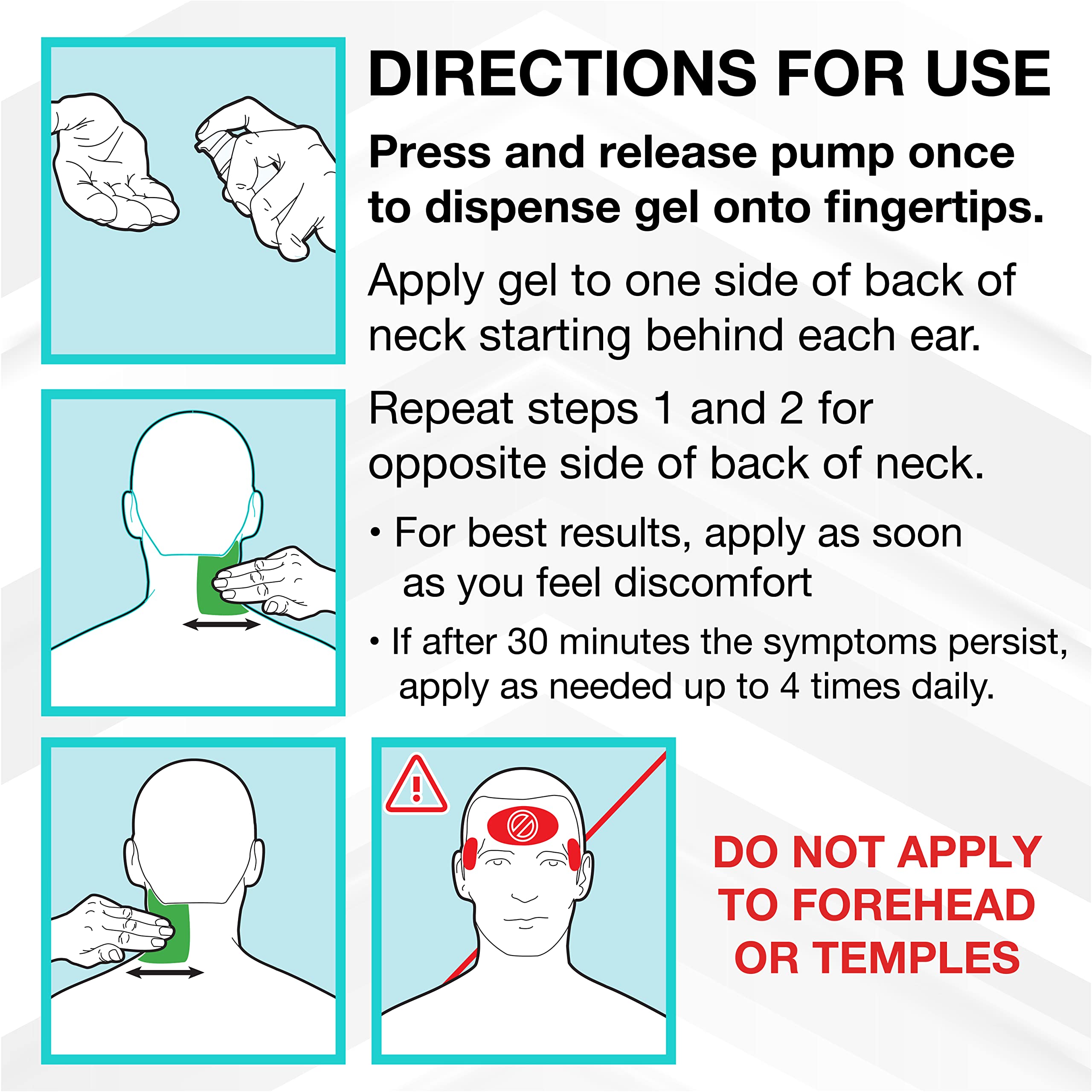 Stopain migraine gel bottle with usage instructions visible
