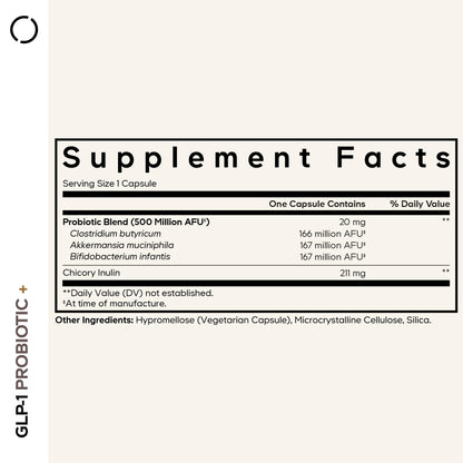 Codeage GLP-1 Probiotic 90 capsules side label showing live probiotic strains