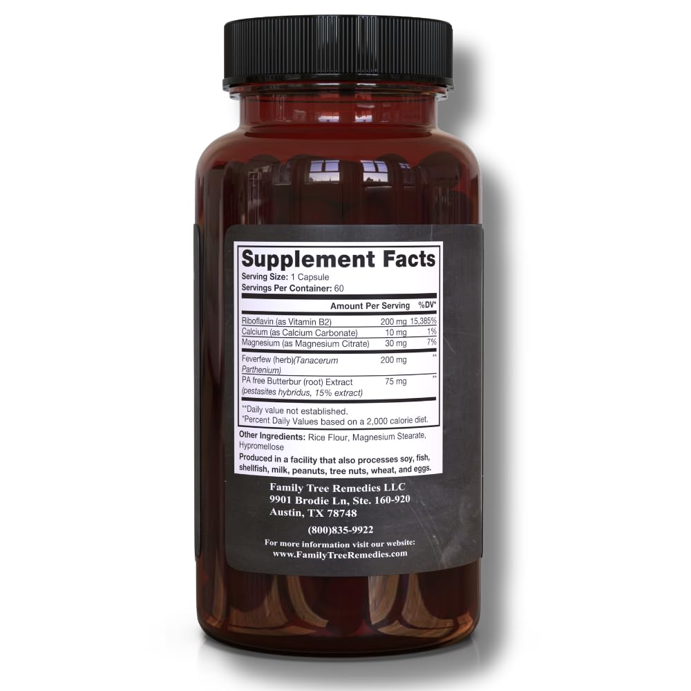 Close up of Family Tree Remedies Preventa capsule ingredients