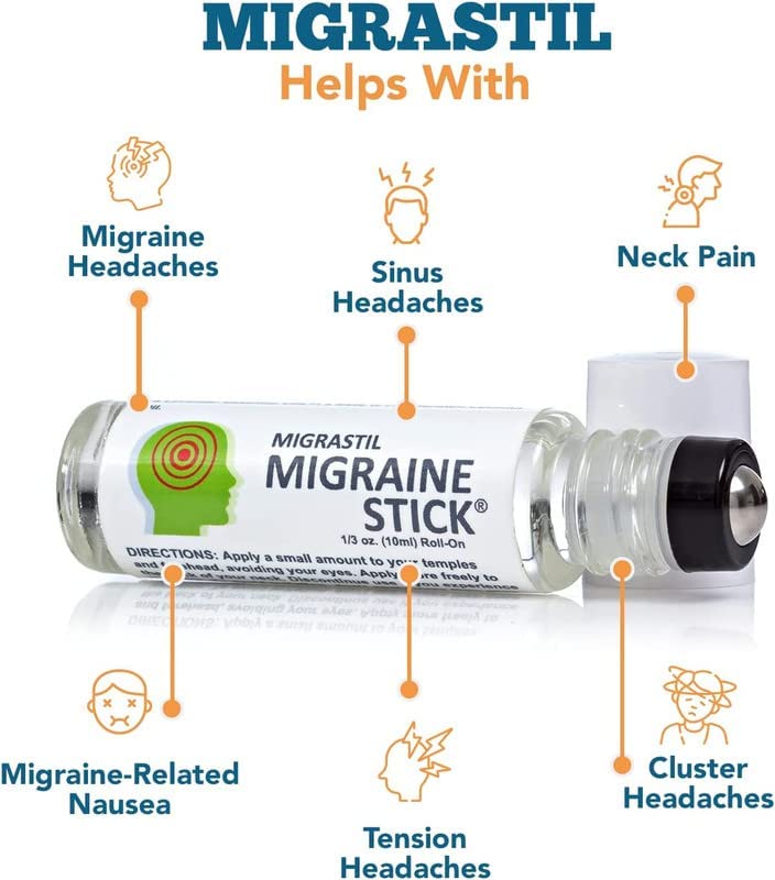 Close up of Migrastil metal roller ball applicator