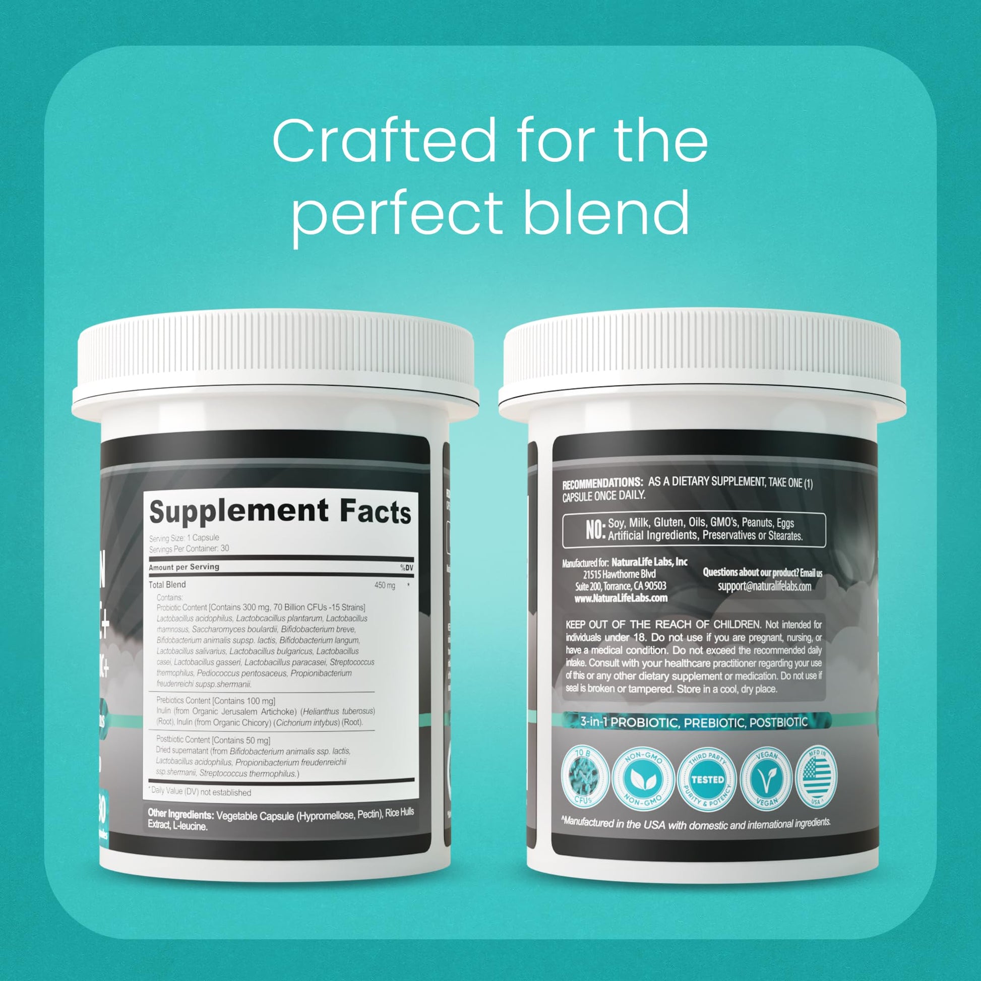 NaturaLife Labs authentic USA imported dietary supplement container for men and women.