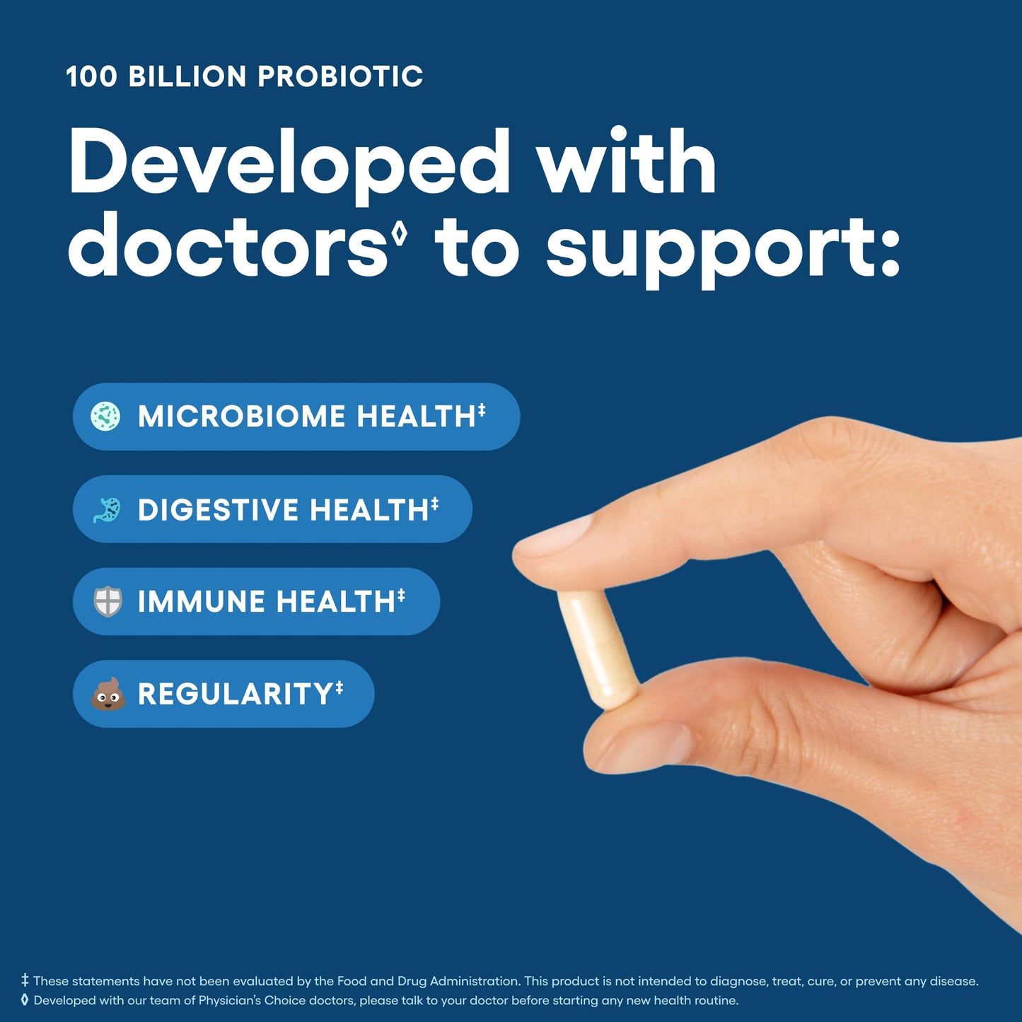 Physicians Choice extra strength digestive wellness capsules showing delayed release technology