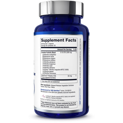 1MD Nutrition Complete Platinum Probiotic ingredients label