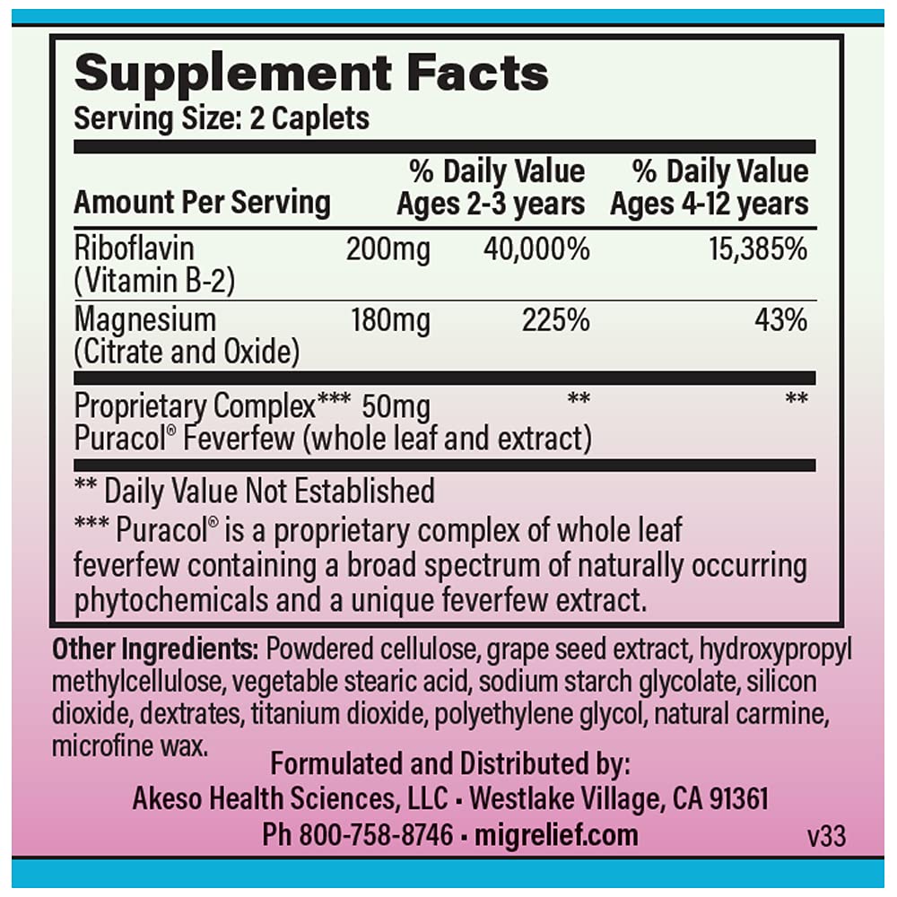 Authentic MigreLief USA imported supplement packaging