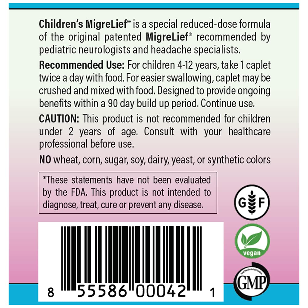 Close up of Children's MigreLief triple therapy bottle side view