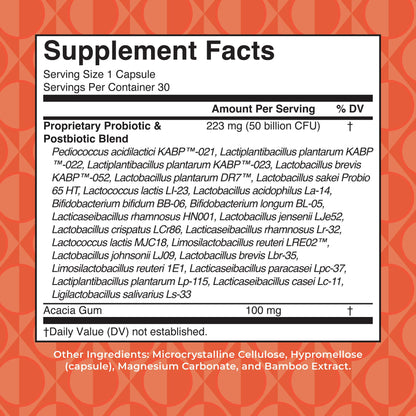 MaryRuth's women's probiotic supplement showing 50 billion CFU label facts