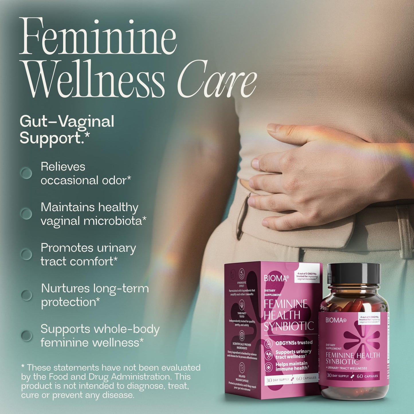 Bioma women wellness probiotic capsules ingredient nutrition facts label