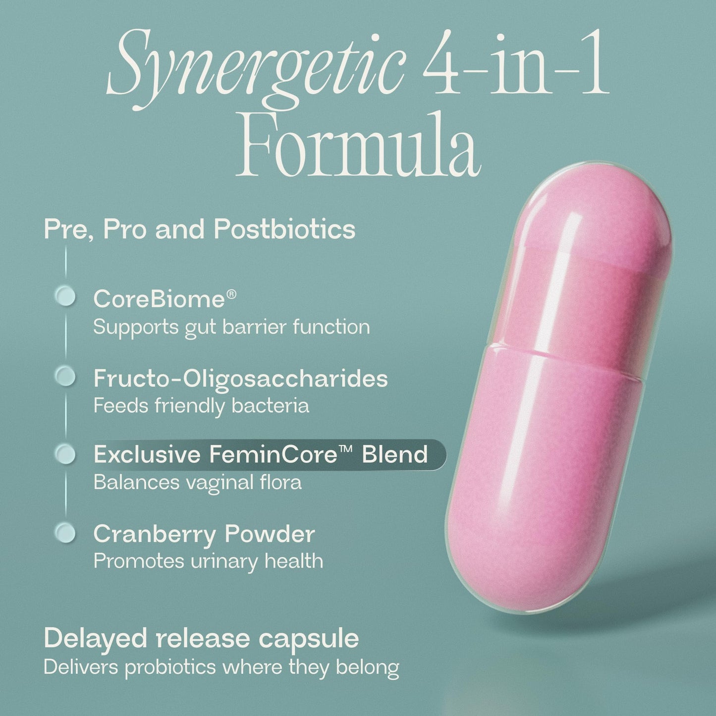 Bioma feminine health synbiotic packaging back side showing directions
