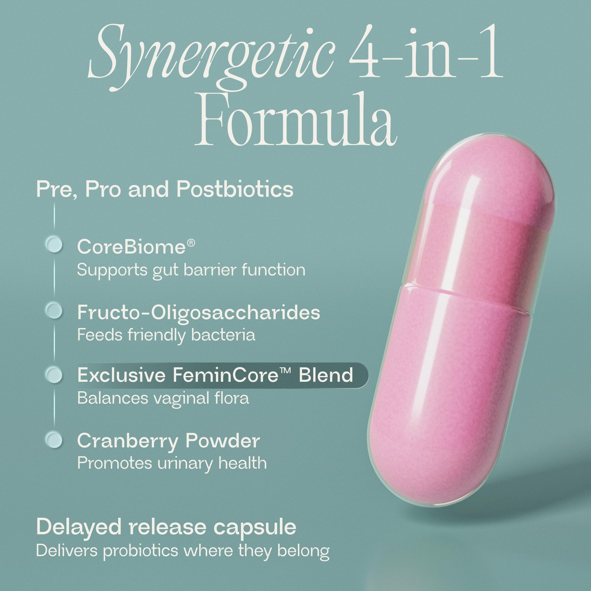 Bioma feminine health synbiotic packaging back side showing directions