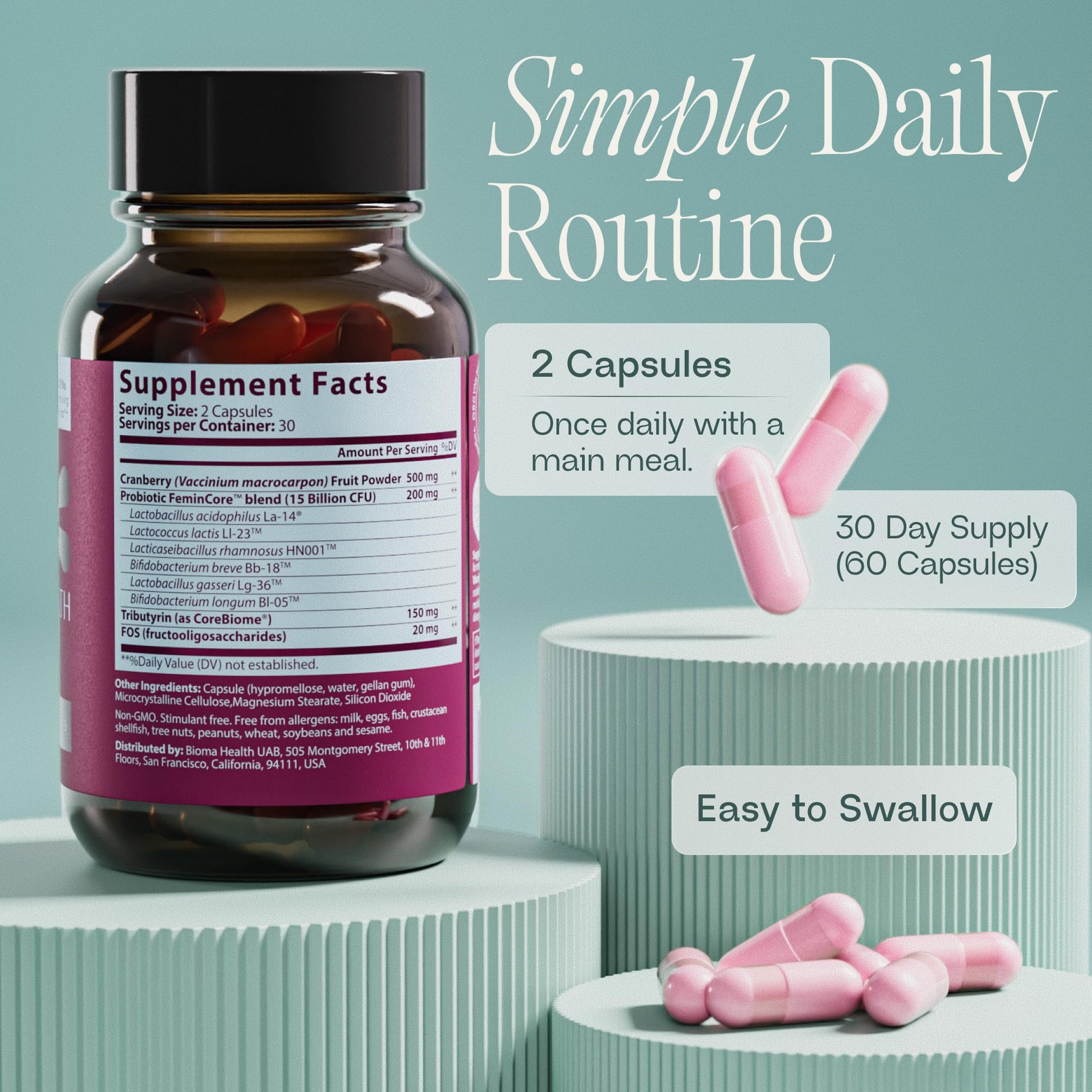 Bioma advanced synbiotic formula for urinary tract and digestive support