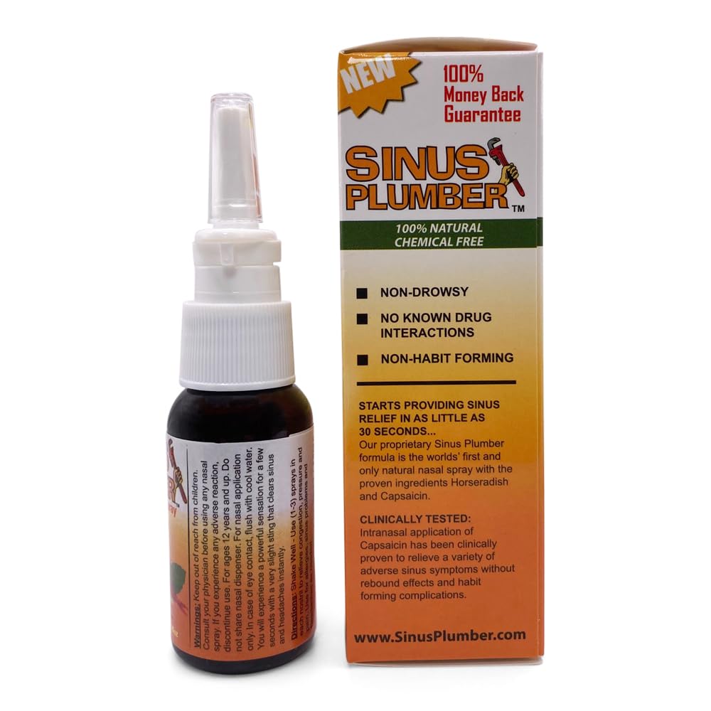 Authentic USA imported Sinus Plumber nasal spray pack for headache relief