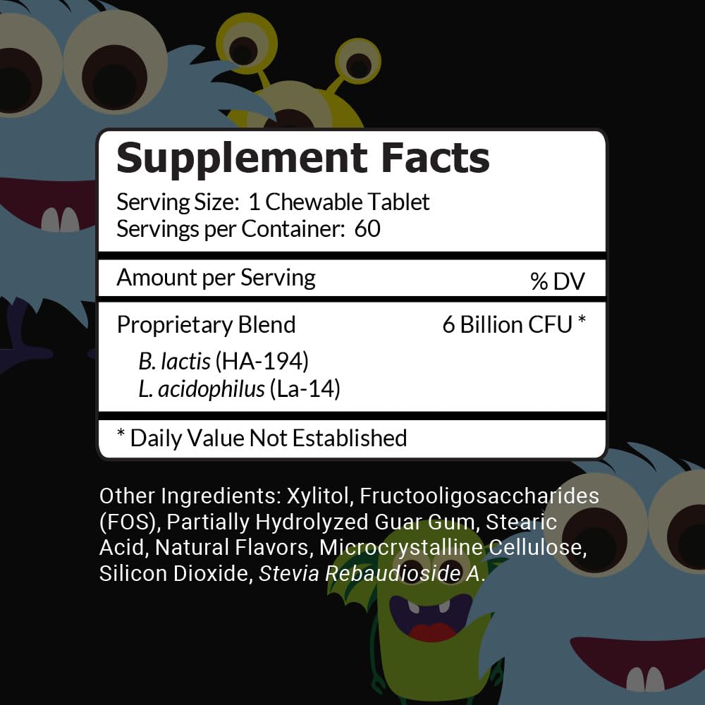 Intelligent Labs Kids Probiotics supplement facts nutrition label