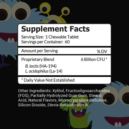 Intelligent Labs Childrens Probiotics supplements showing ingredients panel label details