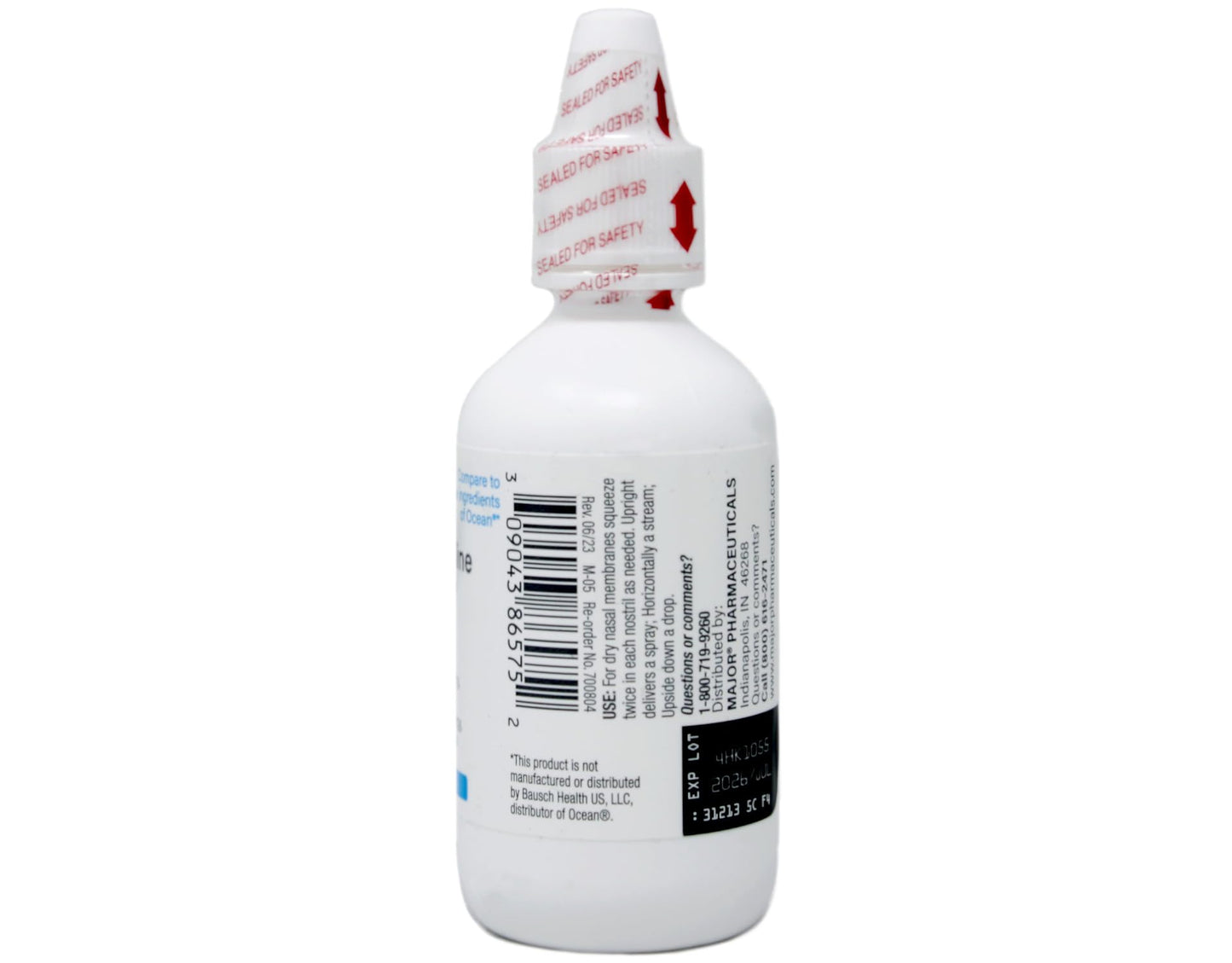 Major Pharmaceuticals non medicated nasal spray sodium chloride solution label details