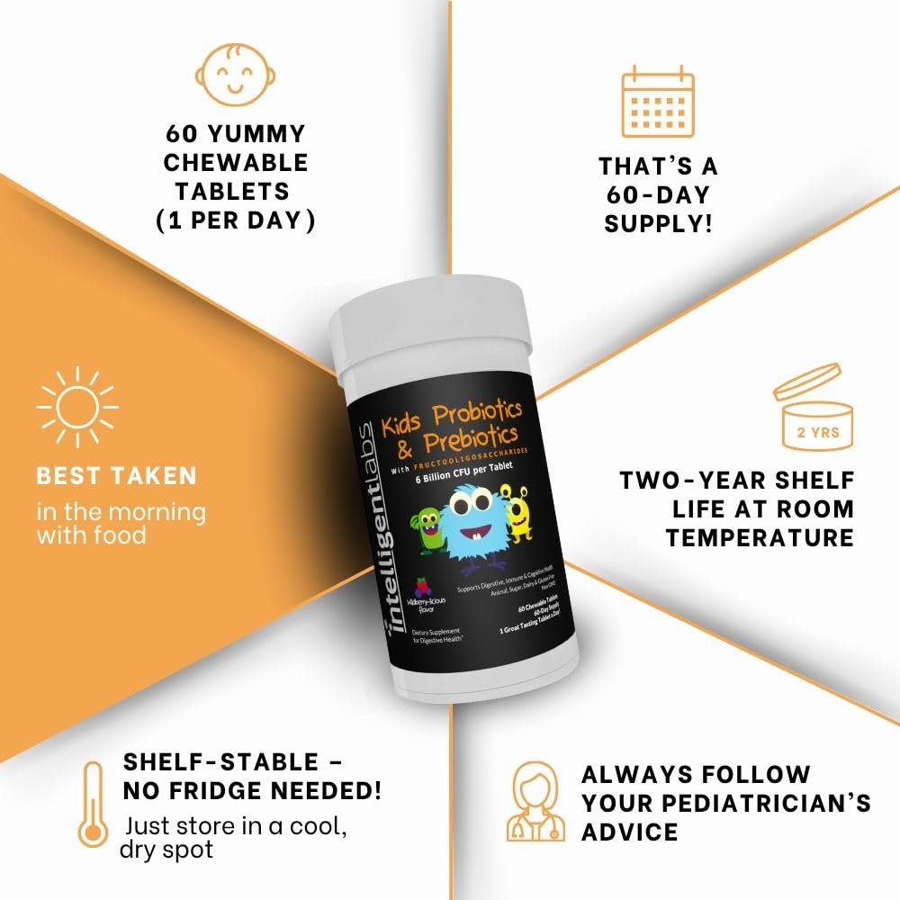 Sugar free wildberry children probiotic supplement bottle standing upright
