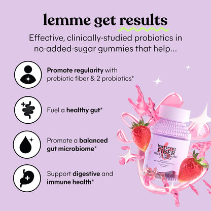 Lemme strawberry flavor dietary supplement nutritional facts label showing no added sugar ingredients