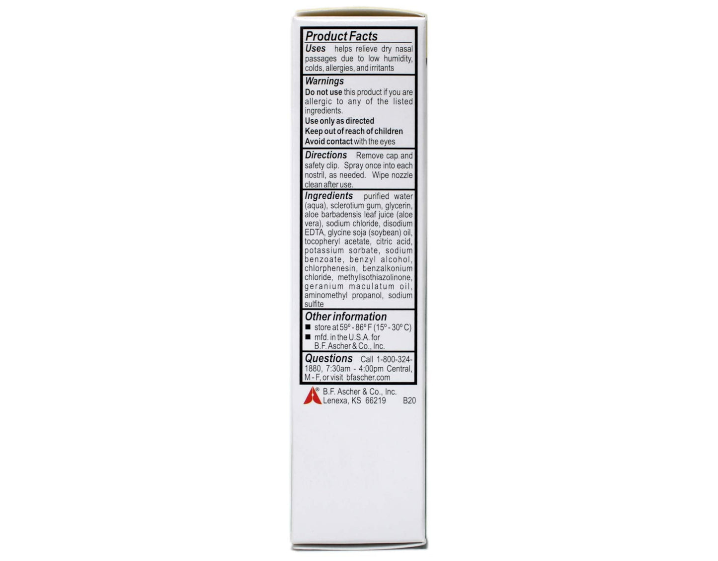 Ayr moisturizing saline nasal mist with aloe vera for sinus hydration