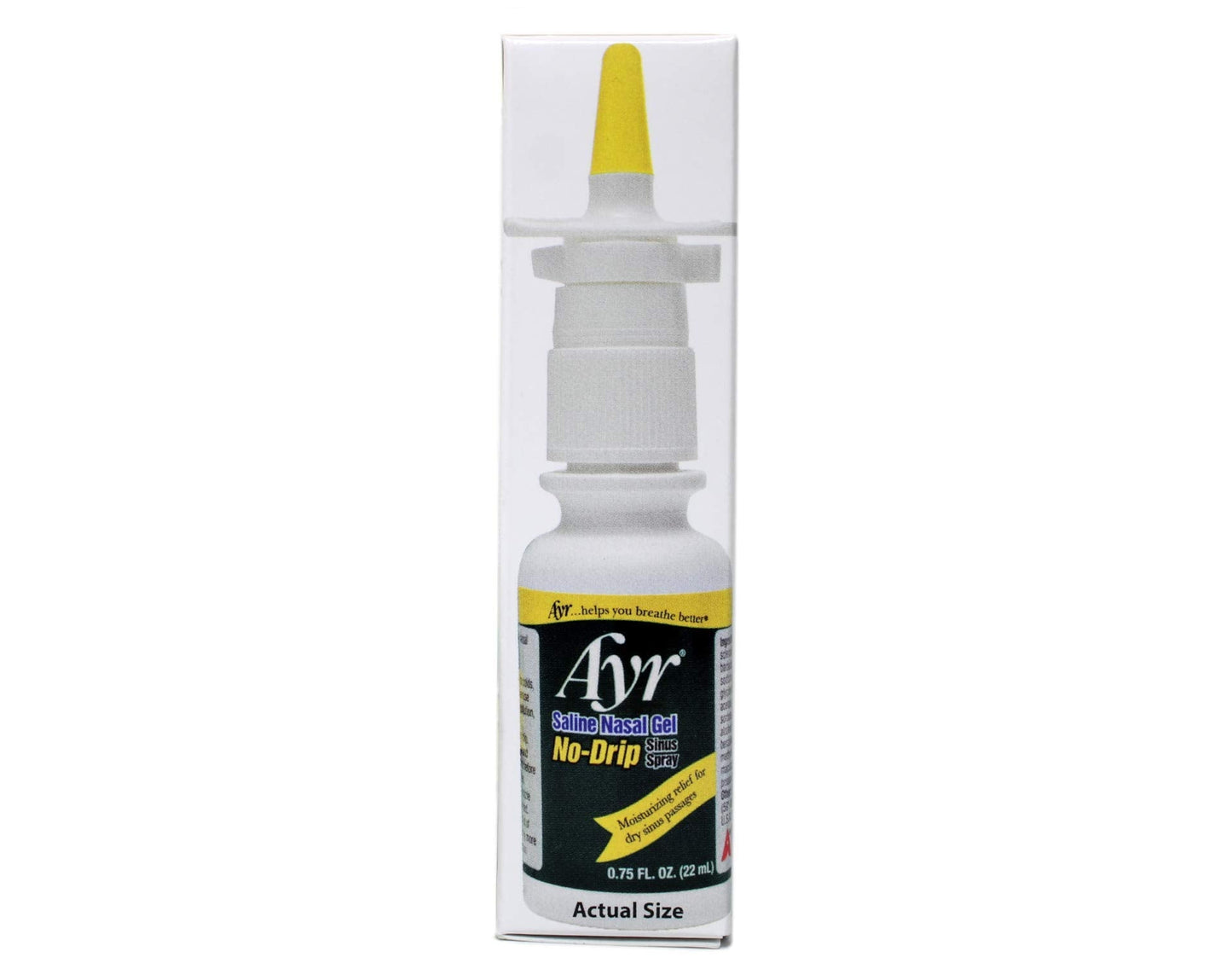 Ayr no drip saline gel spray for allergy and cold nasal dryness relief