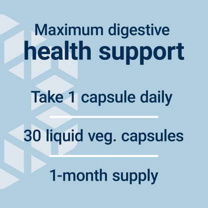 Close up of Life Extension dual encapsulated probiotic supplement for maximum digestive comfort.