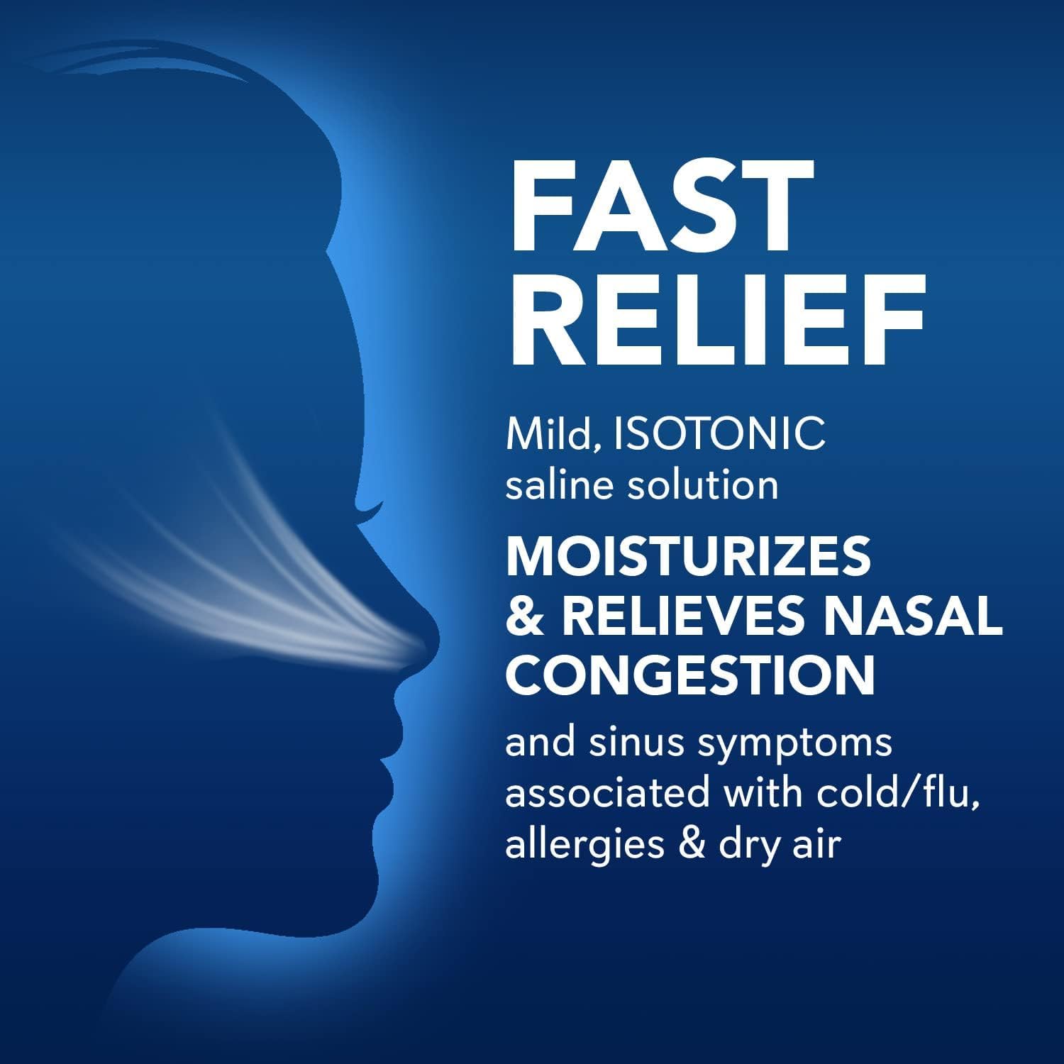 SinuCleanse sterile nasal spray nozzle design for delivering ultra-fine moisturizing mist