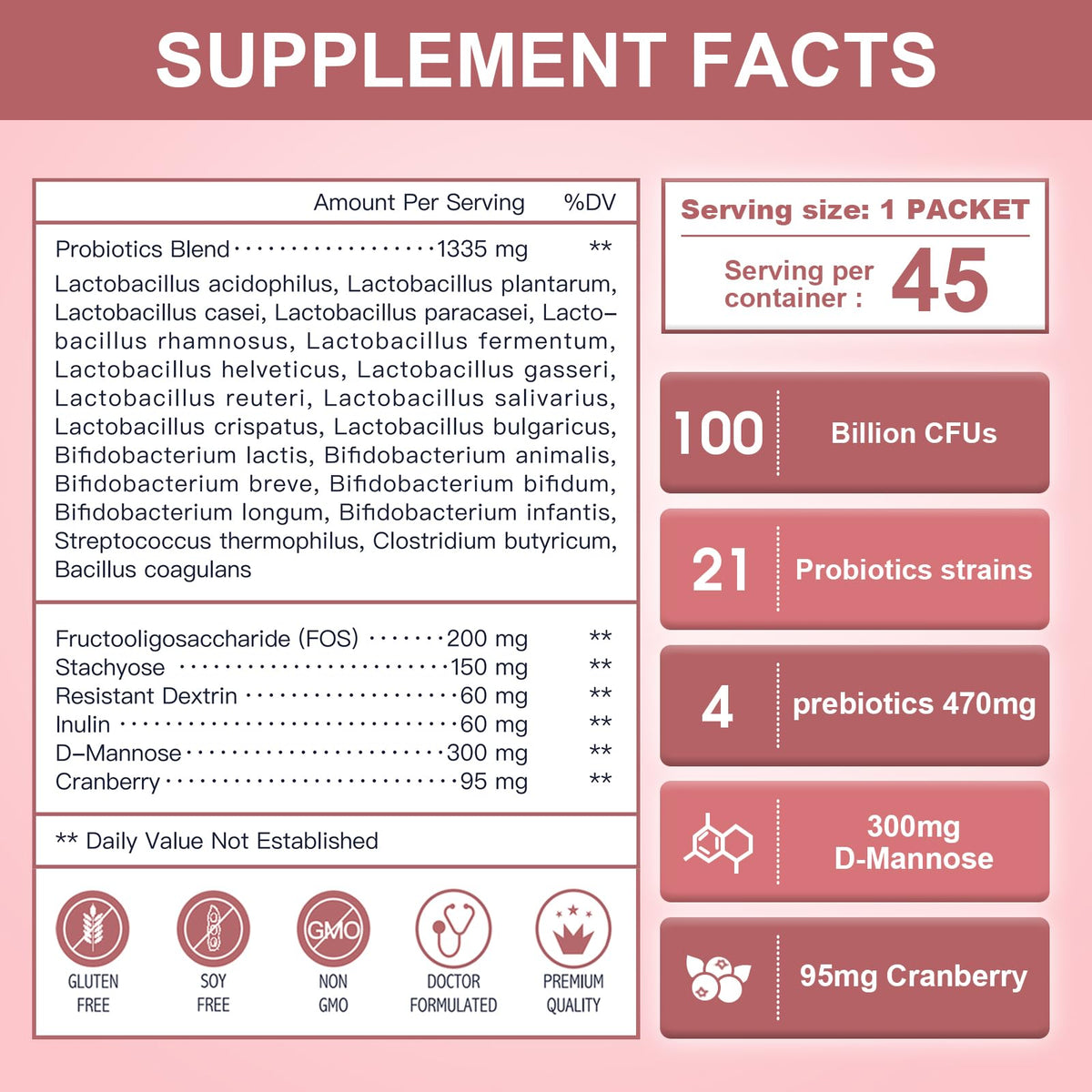 Nature Target probiotic stick packets layout