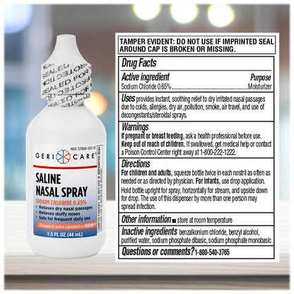 GeriCare non medicated nasal spray pack of four for sinus relief.