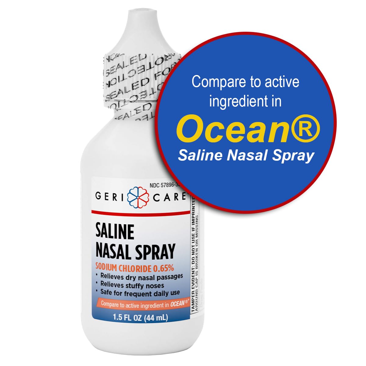 GeriCare nasal moisturizing mist and drops bottle angle demonstration.