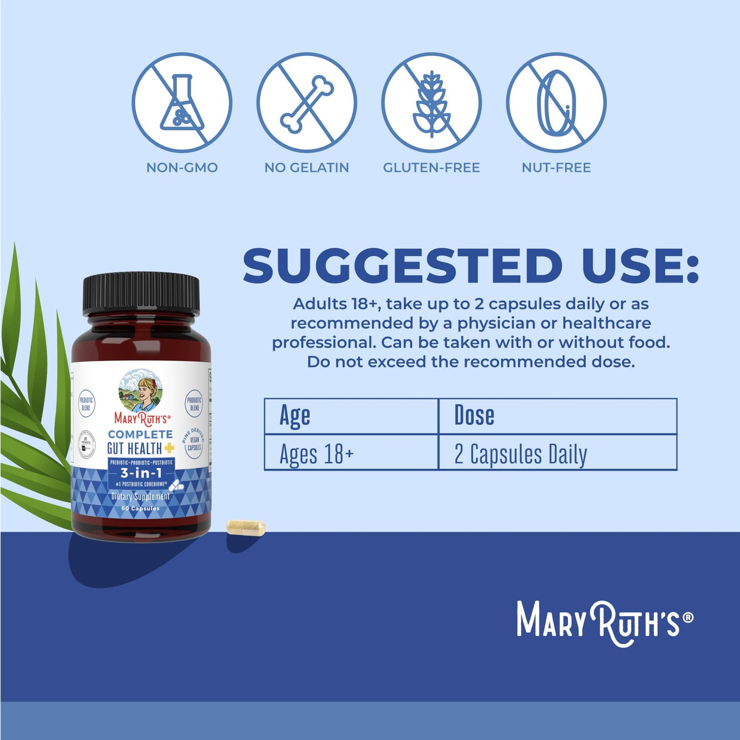 CoreBiome butyrate digestive health capsules by MaryRuth Organics