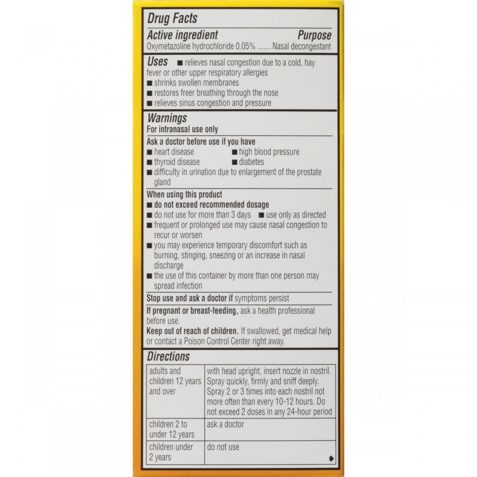 Dristan sinus pressure and allergy relief spray multipack angle view