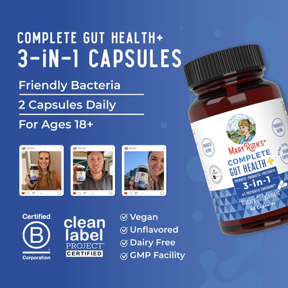 Premium 60 capsule bottle of MaryRuth Organics advanced microbiome support