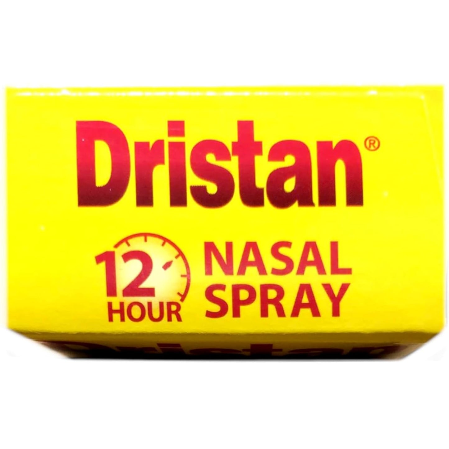 Dristan sinus pressure relief spray bottle close up view