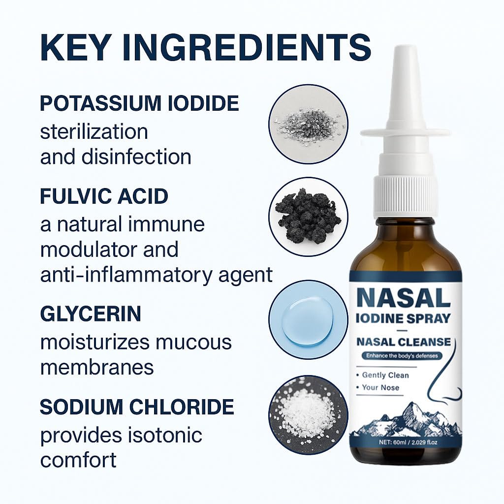 Portable travel size mineral nasal mist solution for dry air and seasonal changes