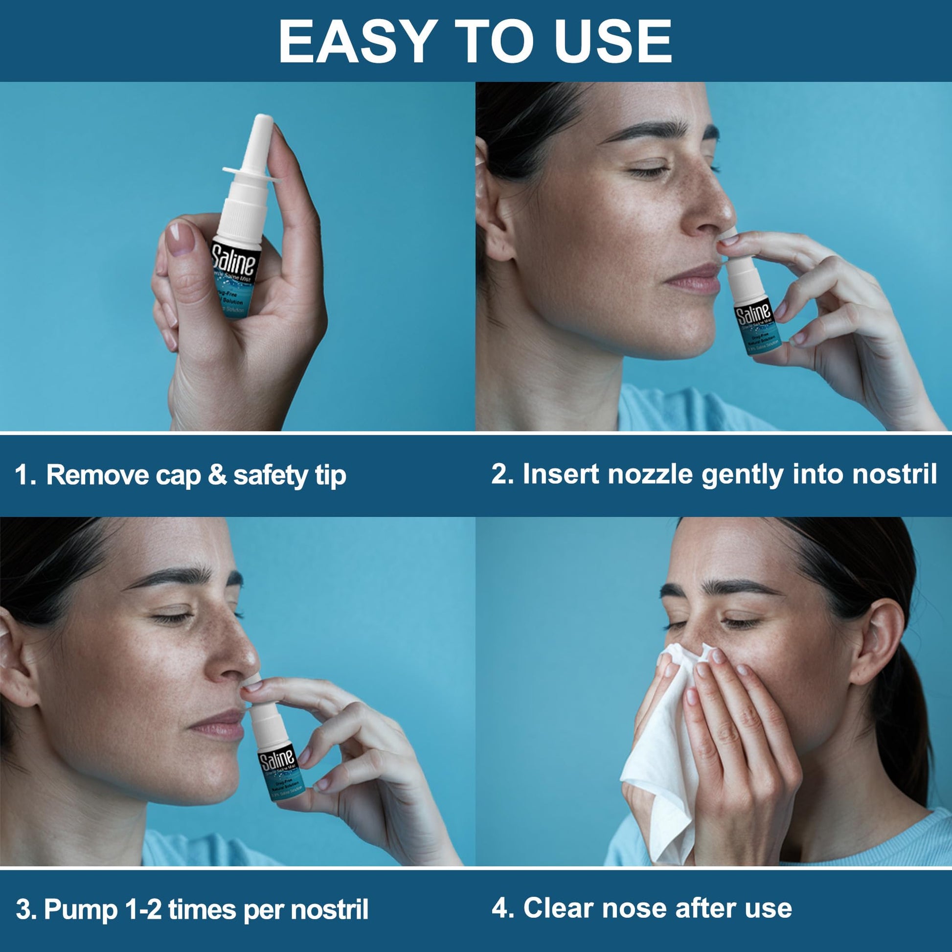 Preservative free saline mist for pediatric and adult respiratory wellness