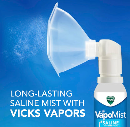 Close-up of the twist-activated top on the Vicks VapoMist bottle.